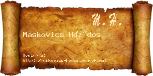 Maskovics Hódos névjegykártya